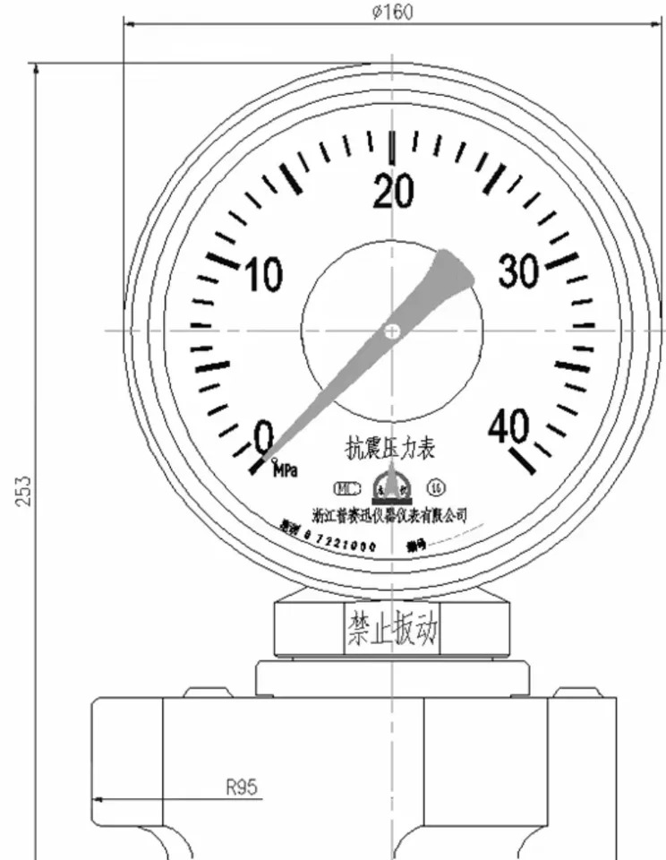 너티드 펌프 압력 게이지 23200Psi 2 인치 1502 YK-150Y