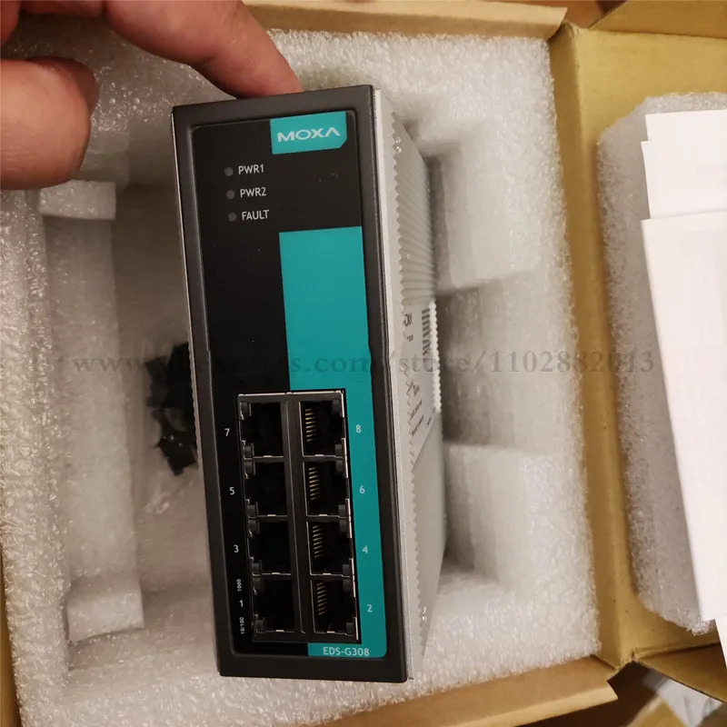 오리지널 MOXA EDS-G308 또는 EDS-G308-2SFP 기가비트 스위치