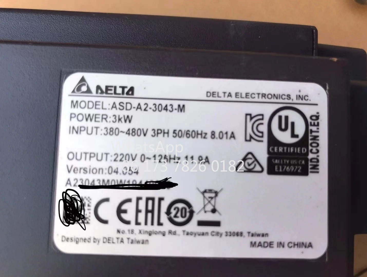 ASD-A2-3043-M 고전압 서보 드라이브 3.0kW 리퍼 기능 사OK