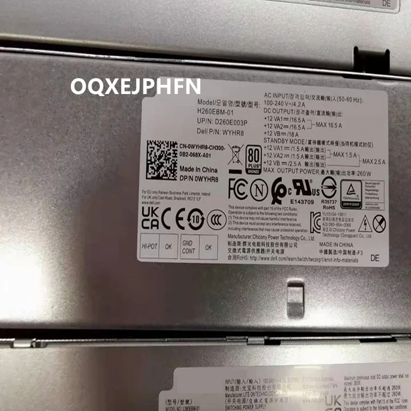 델 3080 5080 7080 7070 3990 3881 6 핀 260W 전원공급장치 0T5K83 0WYHR8 0JJJ4YW J17Y3 2KG1D D37PC HK360-84PP
