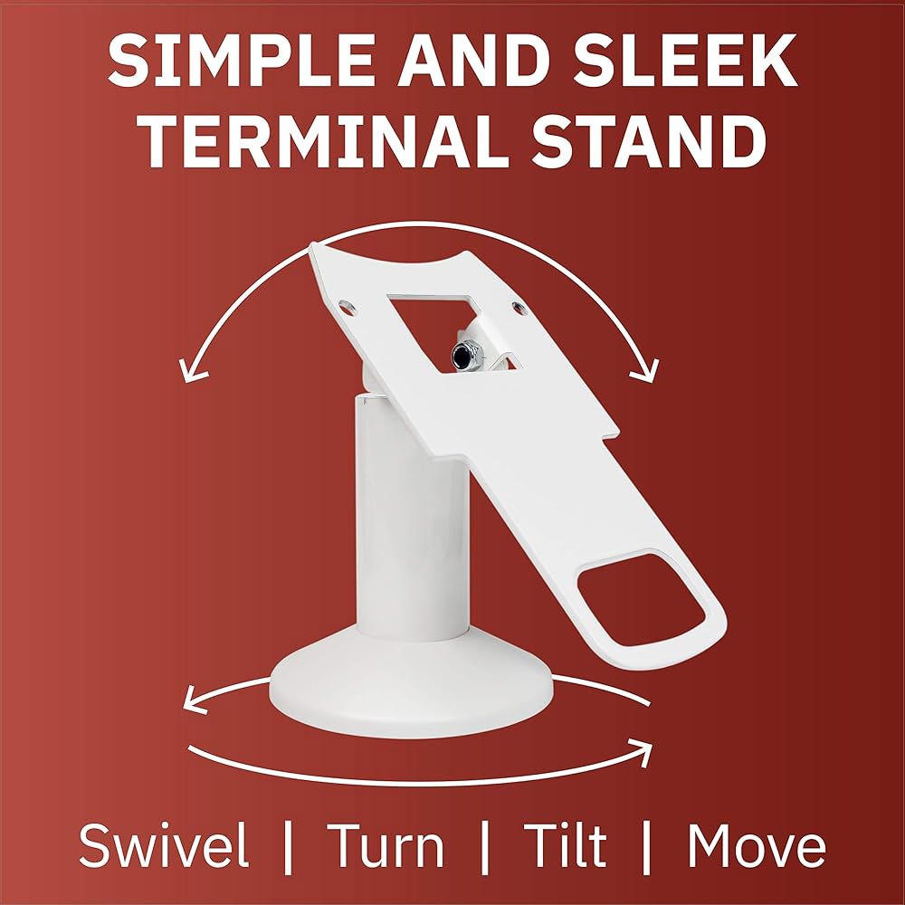 Discount Credit Card Supply DCCStands 회전 클로버 미니/클로버 로우 - 미니 터미널 화이트 및 스탠드 3 틸트 프로파일, - 상세 이미지 3