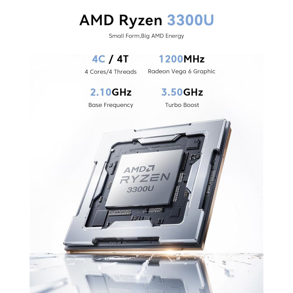 P1 미니 PC AMD Ryzen 3300U 오피스용 4K 최대 M.2 16GB Type-C/HDMI 256GB RAM 트리플 홈 디스플레이/LAN/WiFi/BT/USB3.2 데스 - 상세 이미지 3