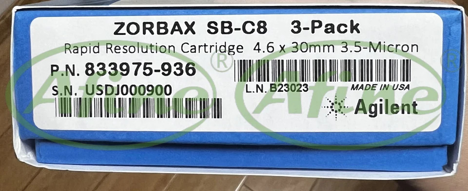 AFINE Agilent 833975-936 ZORBAX RR StableBond C8 3.5 m 4.6x30mm 컬럼 3 팩 hp호환LC
