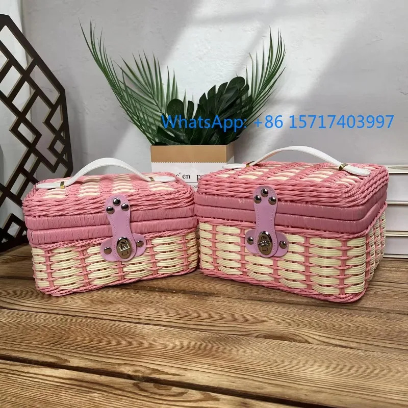 2pcs 선물 바구니 짠 옵션 상결혼식 상22x17x15cm