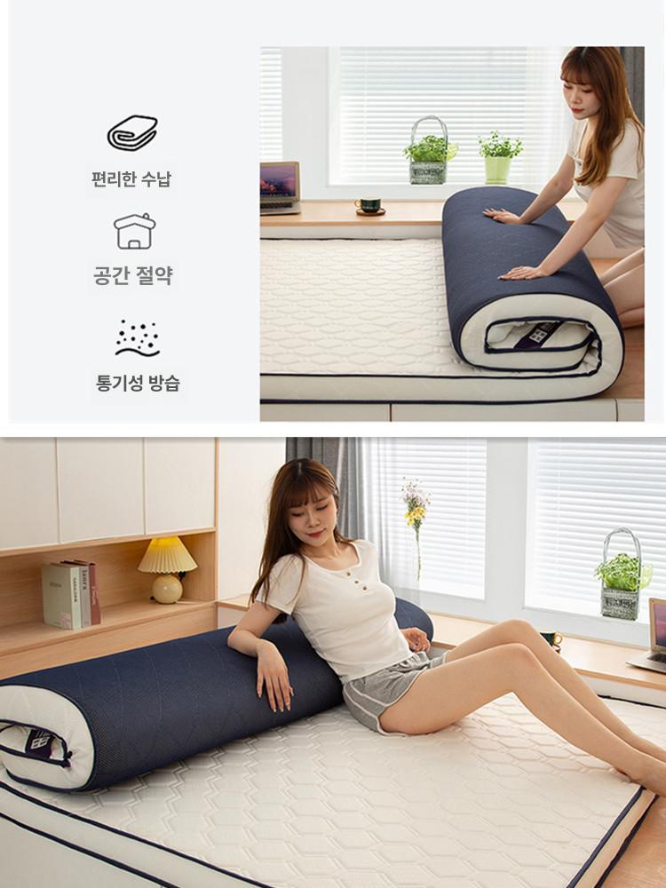 단단한 매트리스 더블사이즈 쿠션 패드 싱글 침대토퍼 딱딱한 천연 퀸사이즈 - 상세 이미지 4