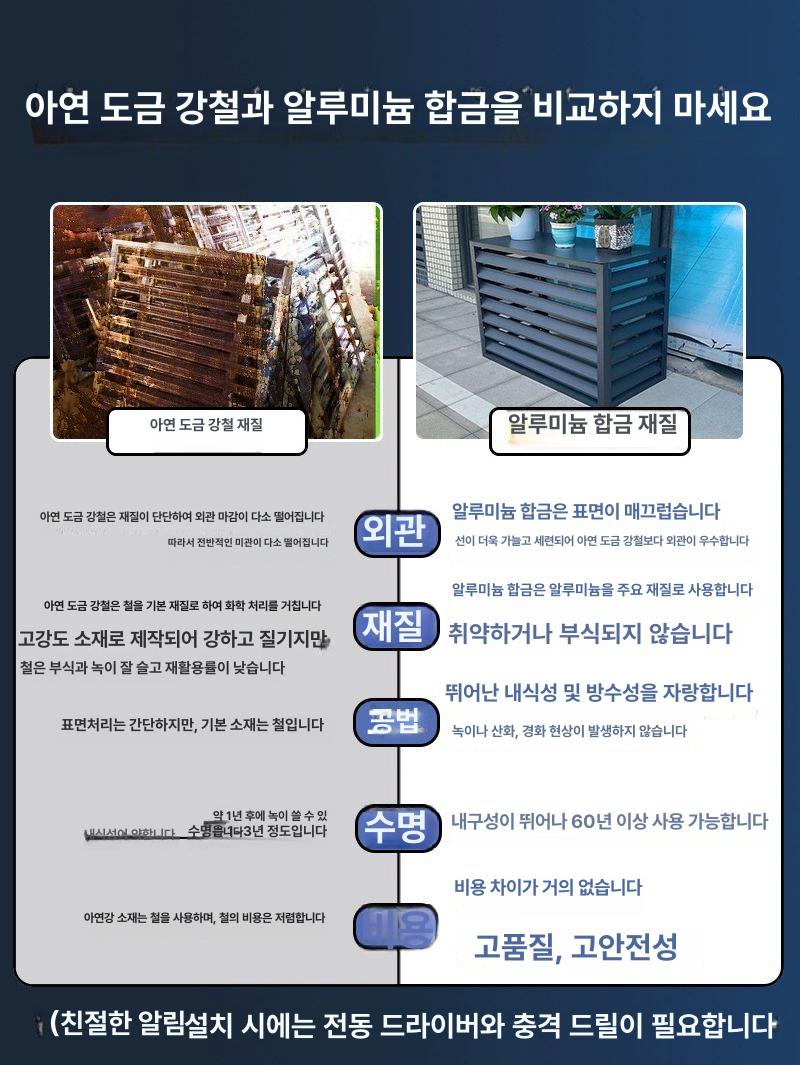 알루미늄 덮개 난연 부식방지 에어콘 차광막 실외기커버 실외기케이스 실외기박스 - 상세 이미지 3