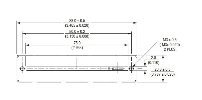 직접 슬라이딩 전위계 PTF60-152A-103B2 전체 길이 88mm 스트로크 60mm