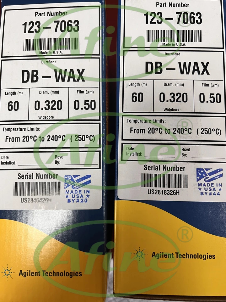 AFINE Agilent J W DB-WAX GC 럼 0.32mm 7 인치 케이지 123-7063 60m 0.50m 123-7032 30m 0.25m
