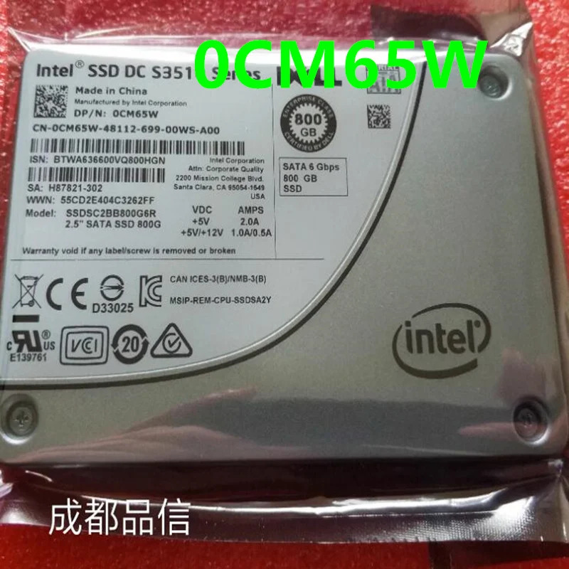 DELL SSD DC S3510 오리지널 솔리드 스테이트 드라이브 2.5 인치 800GB SATA 0CM65W CM65W SSDSC2BB800G6R 거신