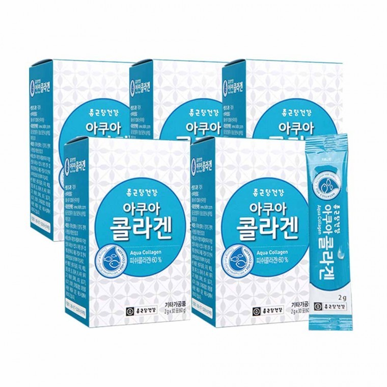도모아 종근당건강 아쿠아 피쉬 저분자 콜라겐 30포 5박스 - 상품 이미지