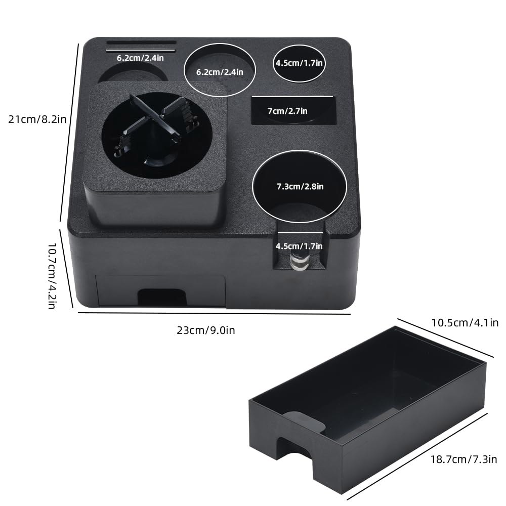 CAFEMASY 자동 에스프레소 커피 포터필터-클리너 - 58mm 탬핑 스테이션 정리함, 전기 퍽 어리버리 클리너 액세서리 바리스타 도구 포함 - 상세 이미지 3
