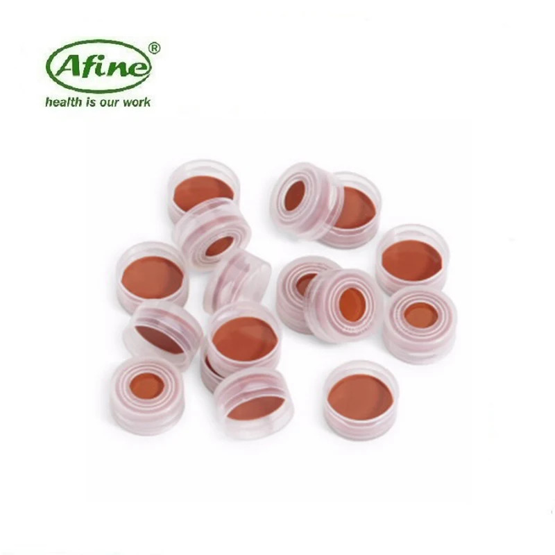 AFINE Agilent 크림프/스냅 탑 바이알 캡 투명 PTFE/레드 실리콘 셉타 100/pk 5182-05502 mL
