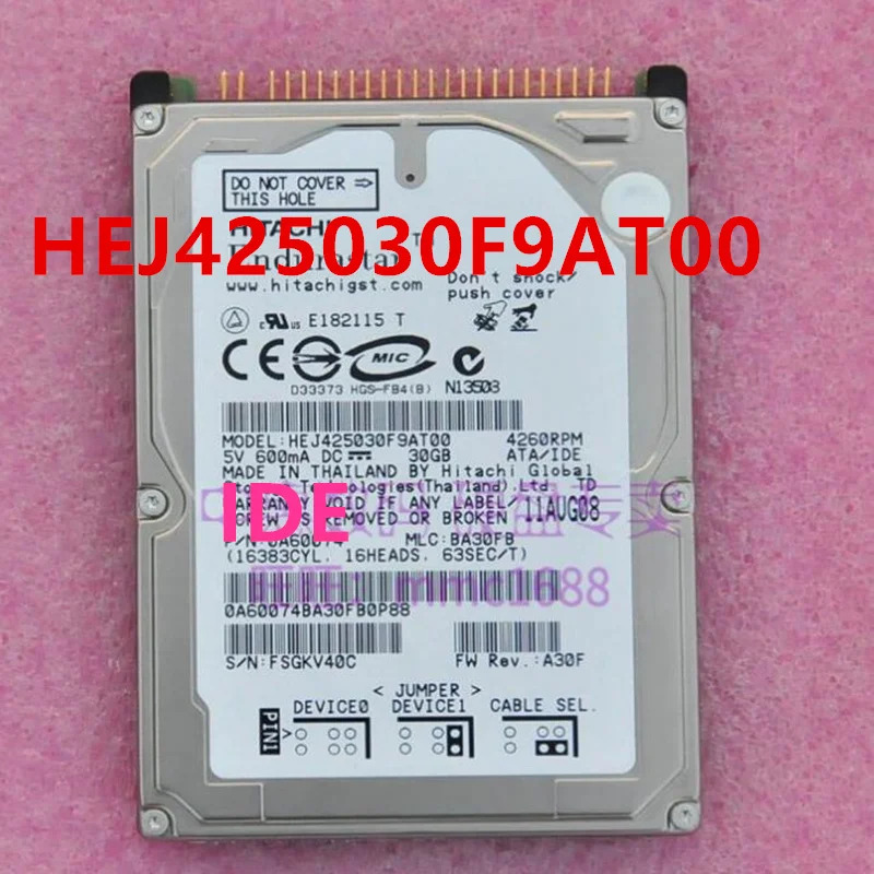 HITACHI오리지널 하드 HEJ425030F9AT00 DK23DA-30D 30GB IDE 2.5 인치 5400RPM 2MB 노트북 HDD 거신