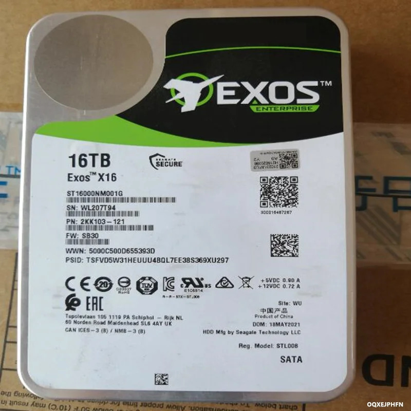 오리지널 하드 H3C 16TB SATA 3.5 인치 7200RPM 서버 HDD 0231AFU3 ST16000NM001G 거신