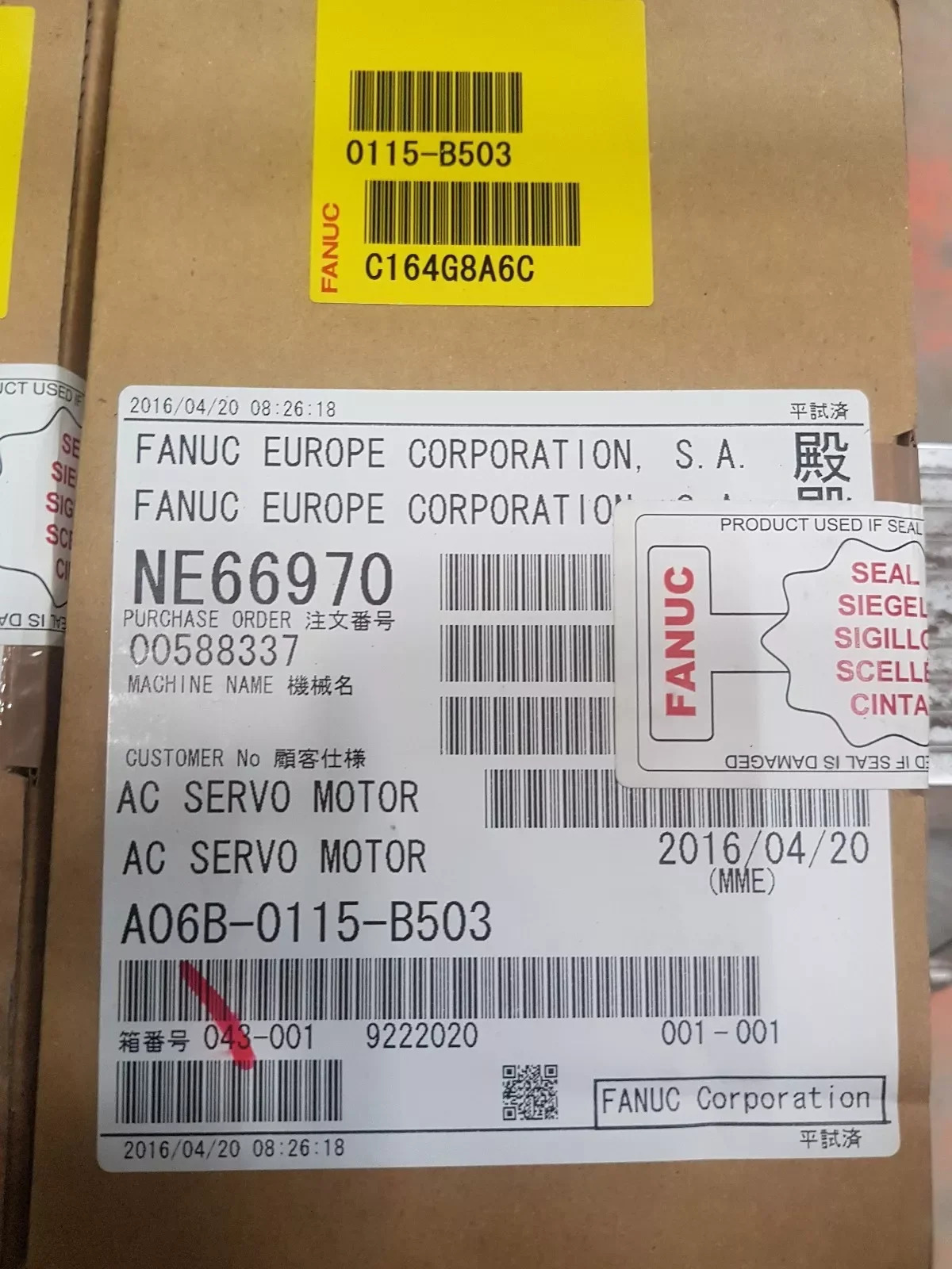 A06B-0115-B503 Fanuc AC 서보모터 12개월 A06B0115B503
