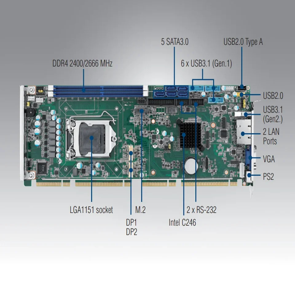 Advantech PCE 7131 LGA1151 제온 E 코어 i7 i5 i3 시스템 호스트 보드 산업SBC 8 세대 9