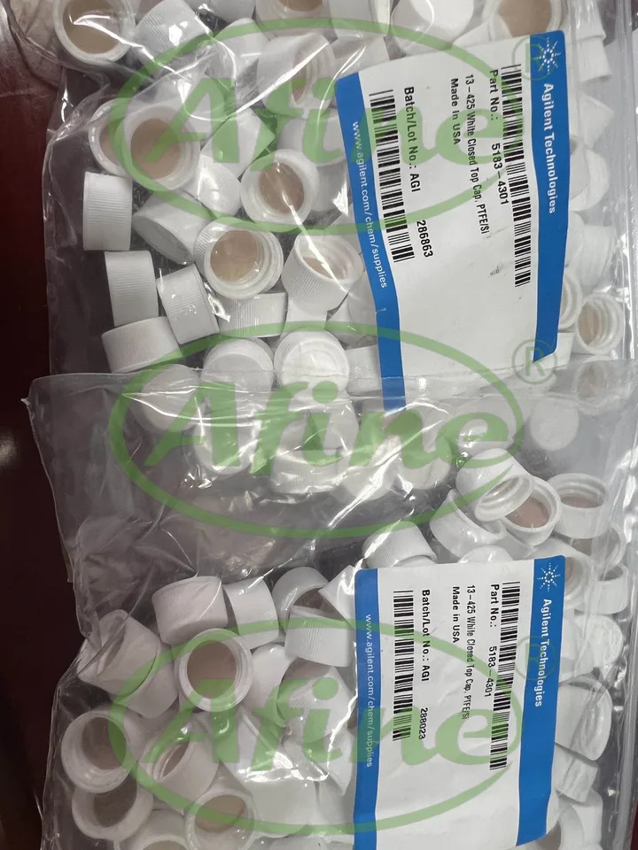 AFINE Agilent 5183-4301 화이트 클로즈 캡 PTFE/실리콘 셉타 보관 바이알 100/pk