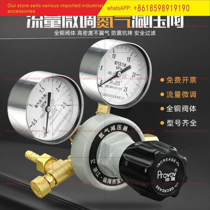아르곤 실린더 감압기 YQAR 07 올코퍼 감압 밸브 2 5 25MPa 압력 게이지 더블 헤드 플래티넘 전용