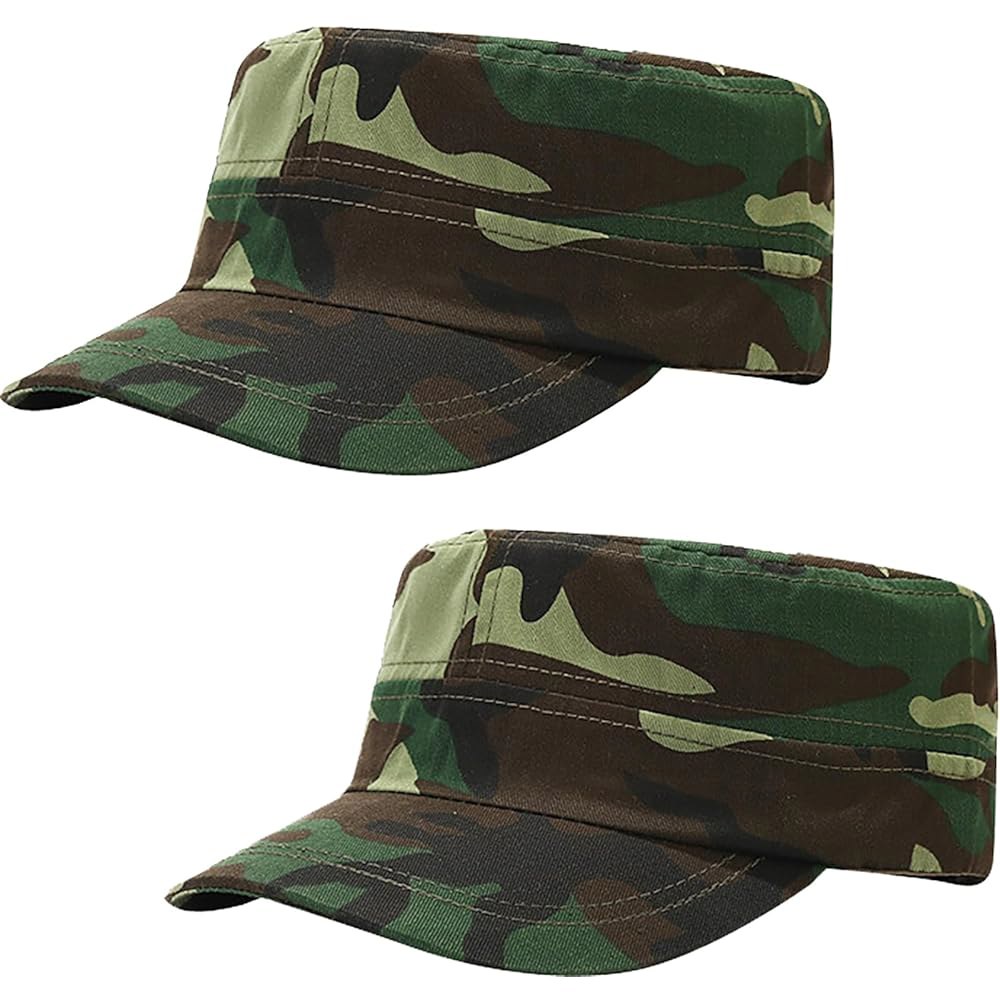 남성용 말라슬엑스 2팩 사관생도 아미 캡 군용 모자 여성용 조절 가능한 면 플랫 Gray Camouflage One Size - 상품 이미지
