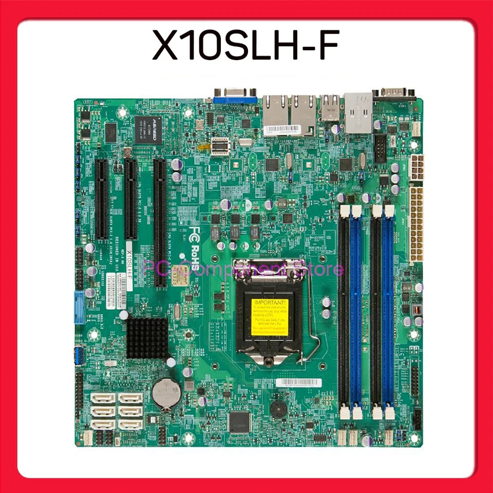 슈퍼마이크로 서버 마더보드 E3-1200 v3/v4 4 세대 코어 i3 ECC 듀얼 기가비트 이더넷 LAN 포트 LGA1150 DDR3 X10SLH-F