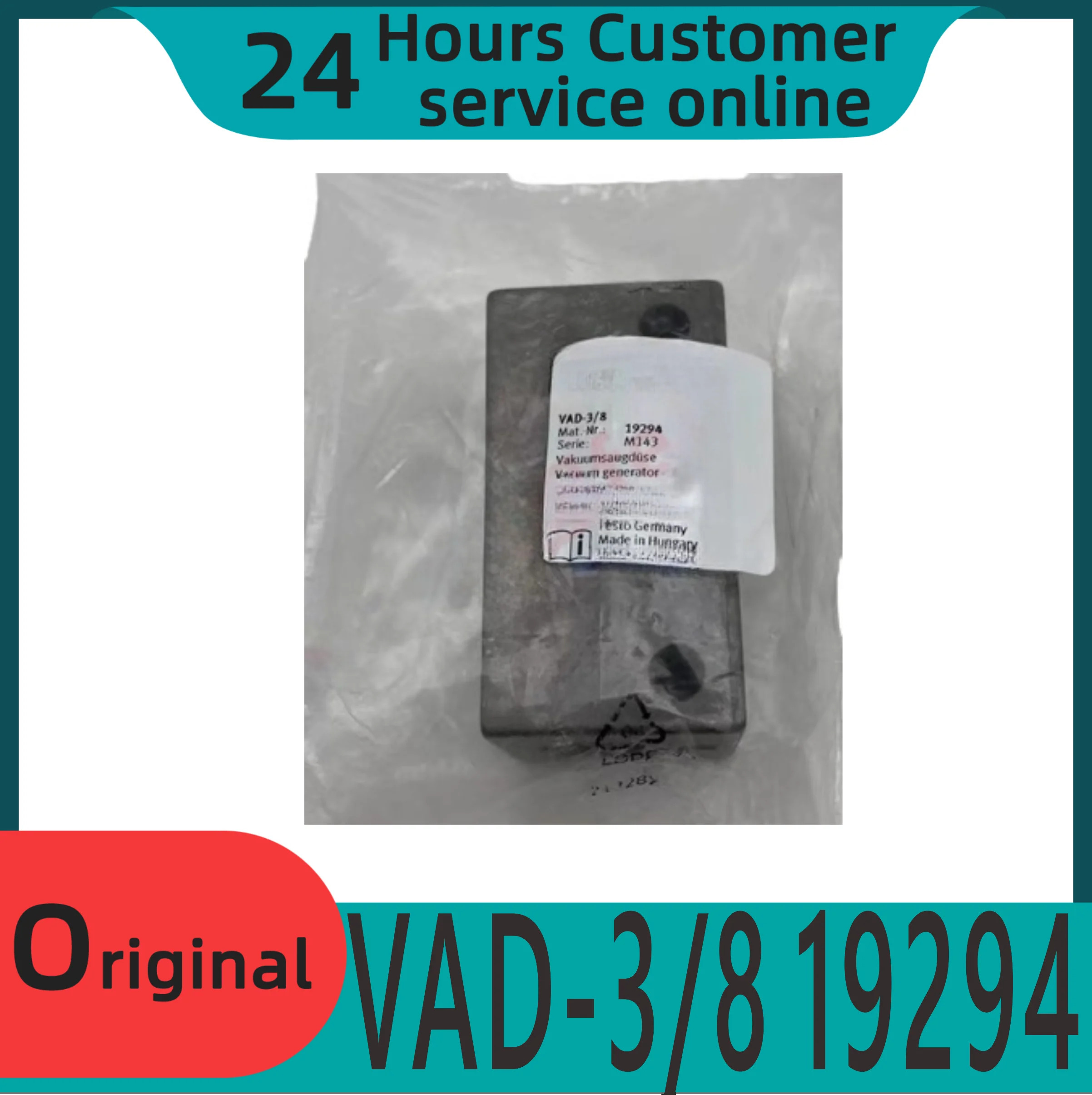 오리지널 스레드 VAD 진공 발생기 VAD-3/8-M5 19294 19293 공압