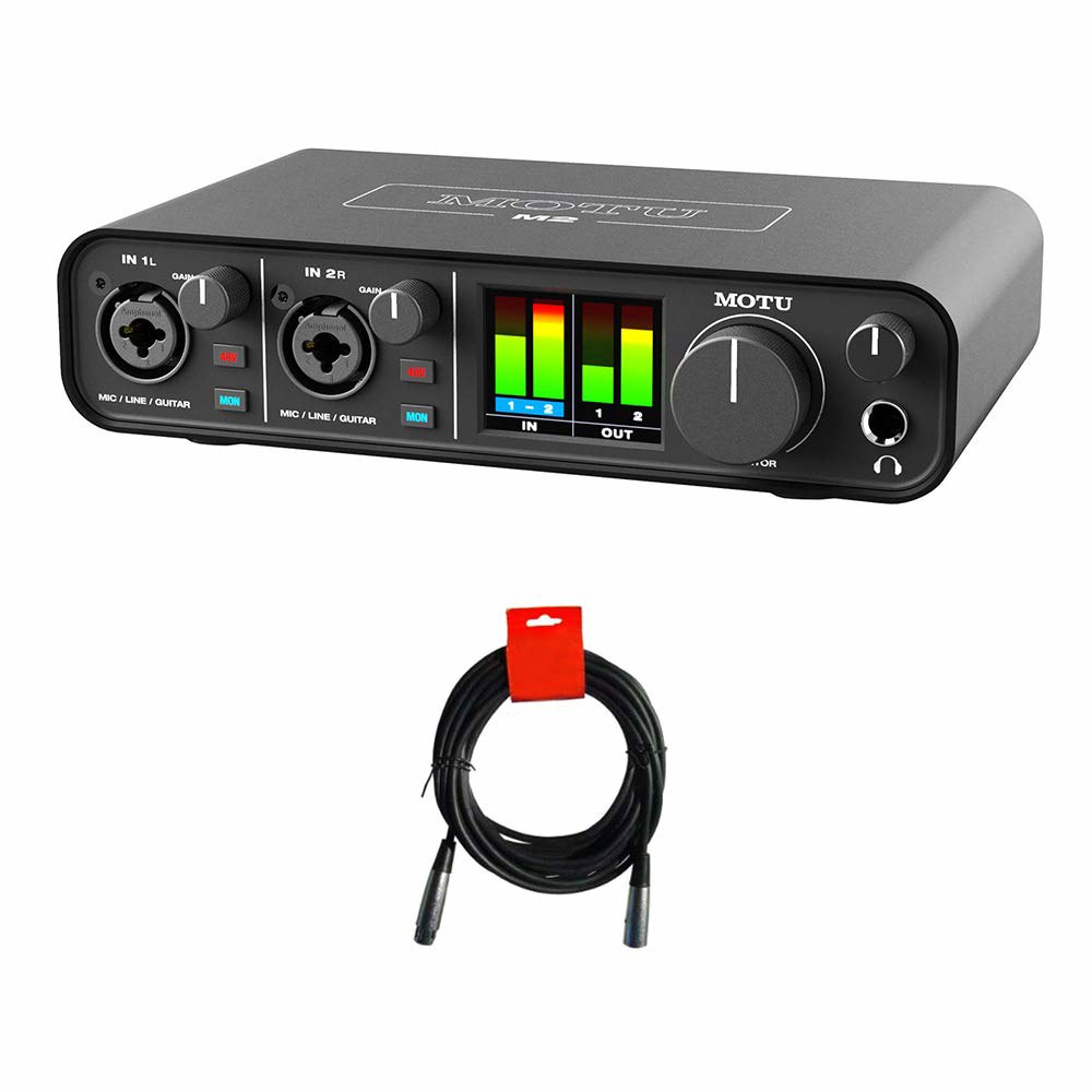 Motu M2 2x2 USB-C 오디오 인터페이스(XLR-XLR 케이블 번들 포함) - 상품 이미지