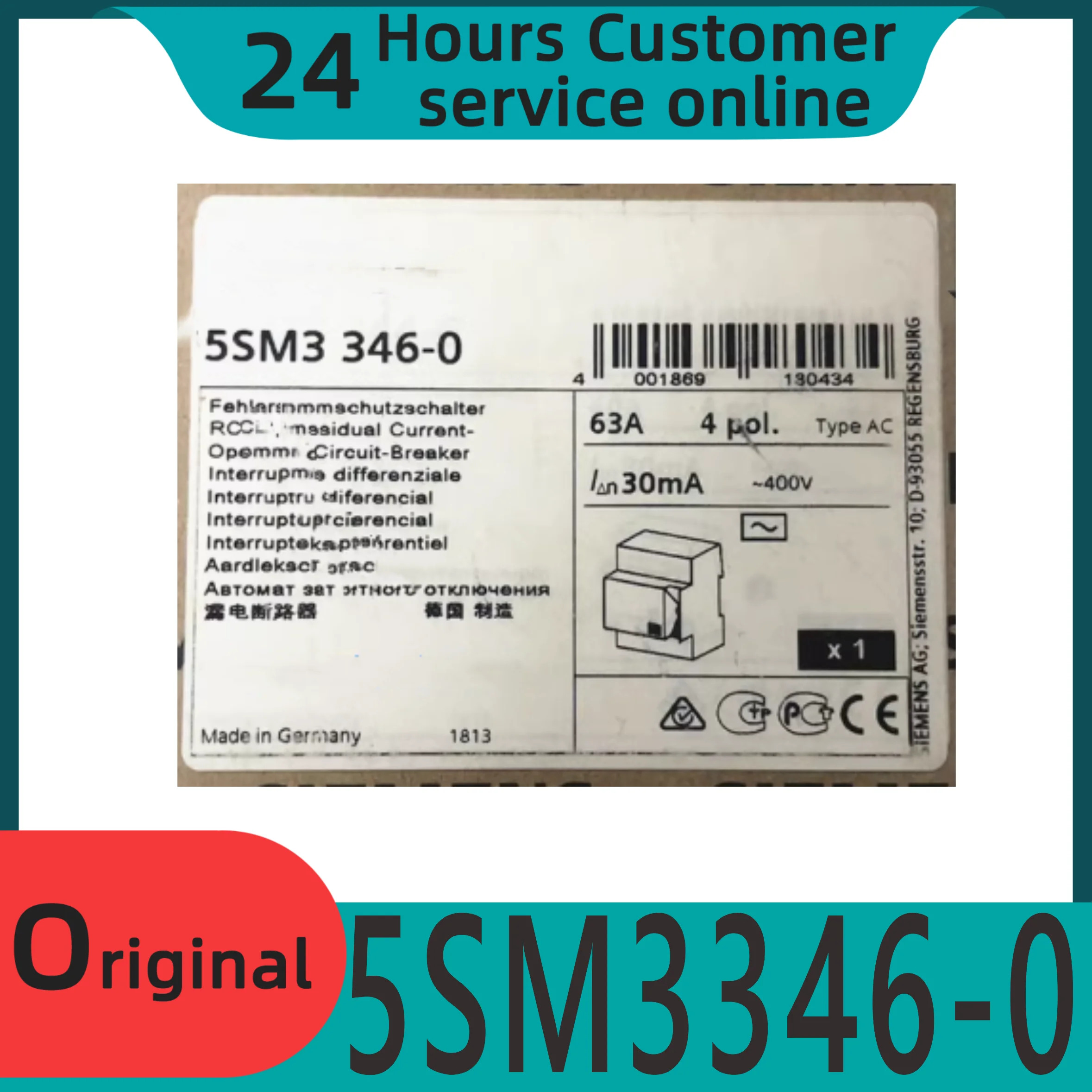 오리지널 누출 스위치 5SV3346-6 5SM3346-0 63A