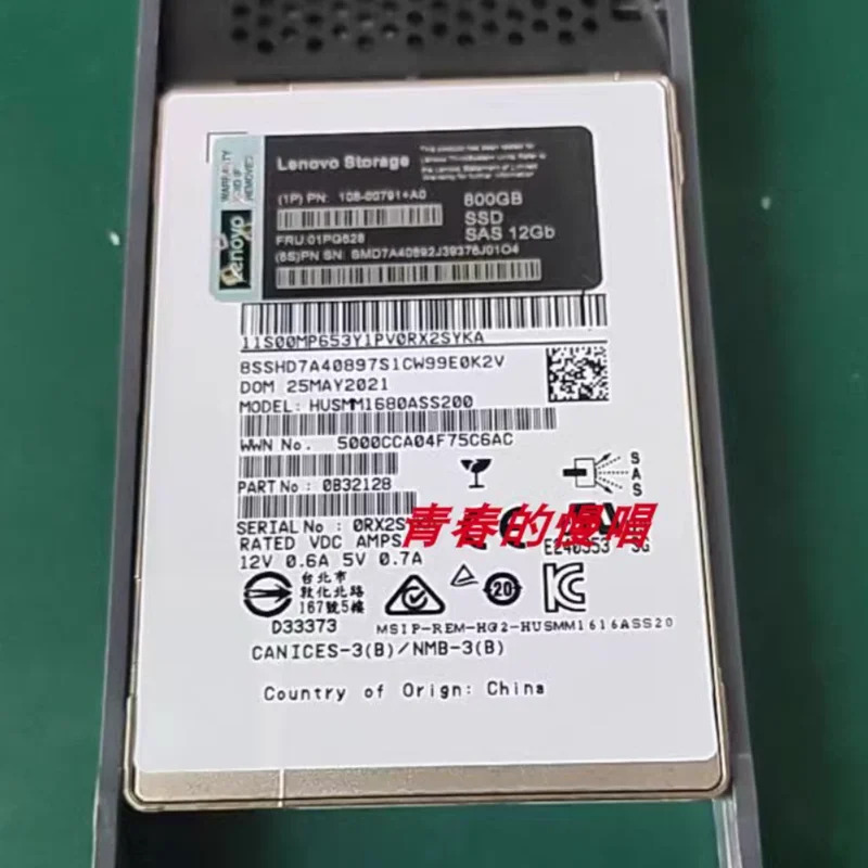 Lenovo호환 DE4000 DE2000H 800GB 2.5 SAS SSD 새 솔리드 스테이트 드라이브 01PG628 4XB7A14105 108-00791
