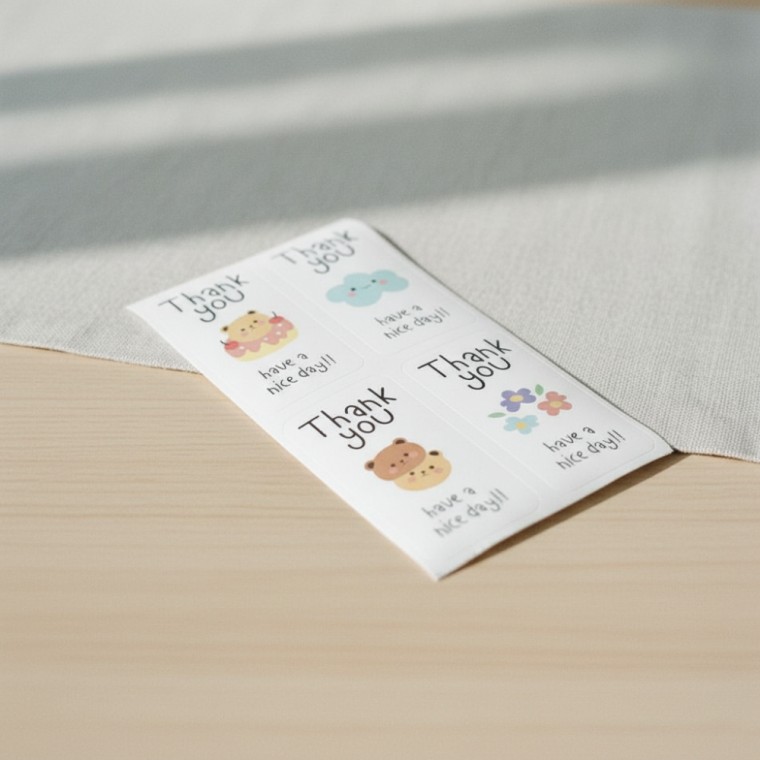 도모아 답례용 감사 라벨 100매 디저트형 - 상품 이미지