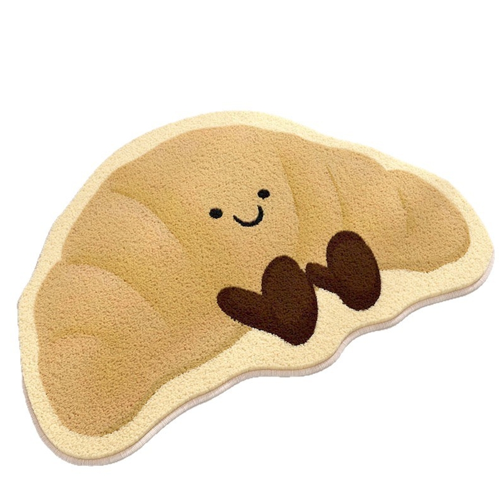 크루아상 빵모양 발매트 욕실 현관 침실 러그 흡수 매트 인테리어 크로와상 40x60cm - 상세 이미지 5
