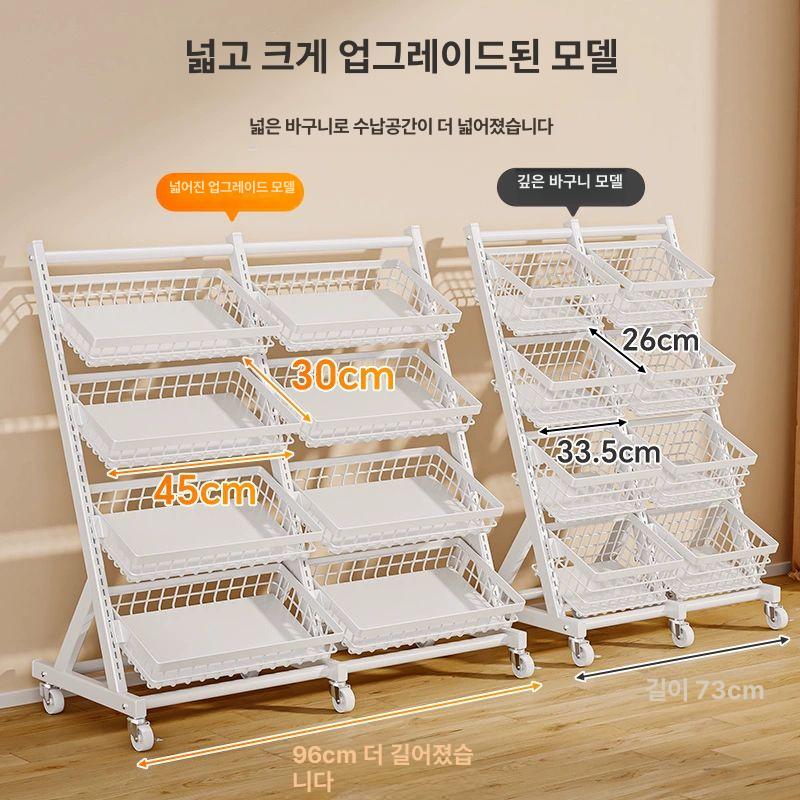 틈새선반 바퀴선반 철제트롤리 틈새트롤리 바퀴달린수납장 진열대 다용도 보관함 - 상세 이미지 2