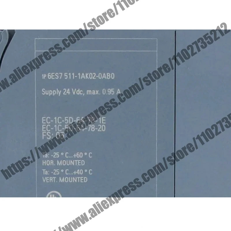 원본 S7-1500 6ES7511-1AK02-0AB0 6ES7511-1TK01-0AB0 6ES7511-1DK01-0AB0