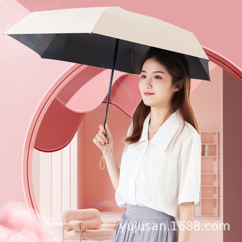 초미니 캡슐 양우산 자동 접이식경량 자외선차단 휴대용 캡슐우산 아이보리 플랫 미니우산 - 상세 이미지 2
