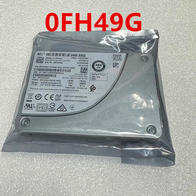 0FH49G FH49G SSDSC2KB480G7RDELL intel호환 SSD DC S4500 480GB 2.5 SATA새 솔리드 스테이트 드라이브