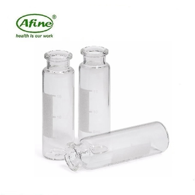 AFINE Agilent 5190-2288 투명 크림프 탑 헤드 스페이스 바이알 캡 평평바닥 인증 100/pk 20 mL