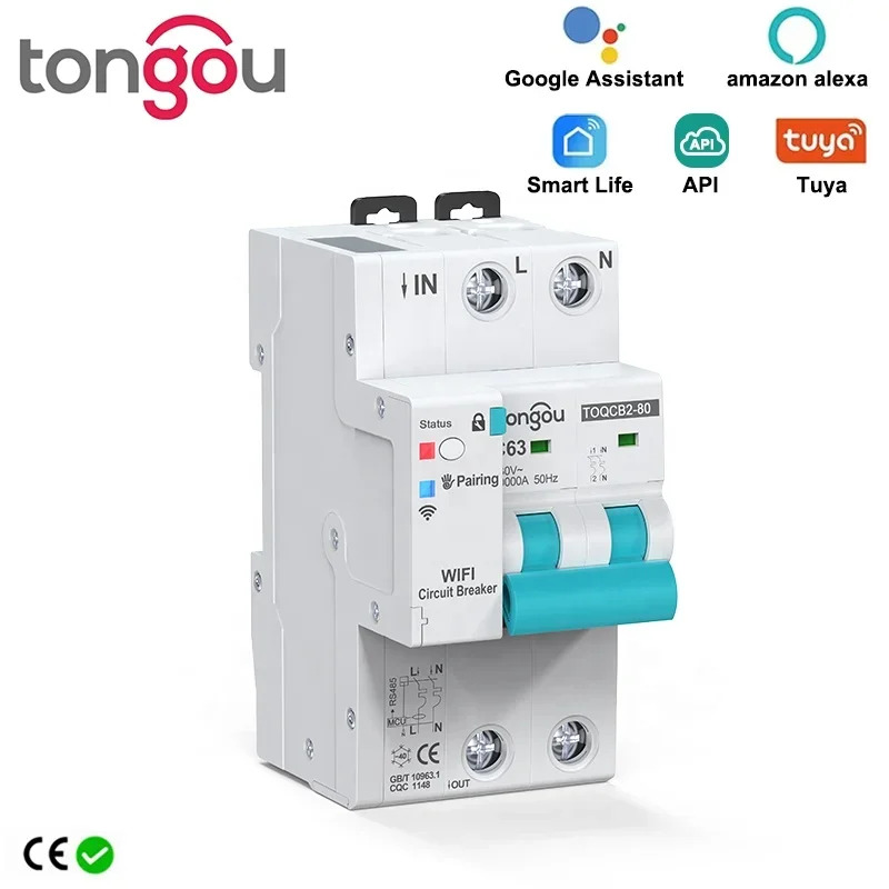 스마트 라이프 타이머 리모컨 자동 무선 차단기 재 스위치 미터링 기능 와이파이 회로차단기 API tuya호환 2P