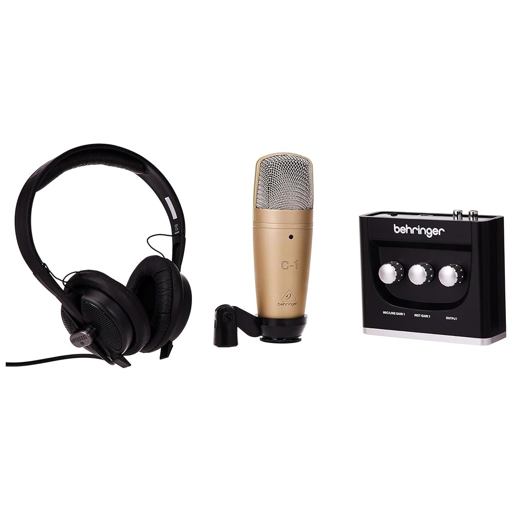 Behringer U-PHORIIA 스튜디오, USB 오디오 인터페이스, 콘덴서 마이크, 스튜디오 헤드폰 등이 포함된 완전 녹음/팟캐스트 번들 - 상세 이미지 2