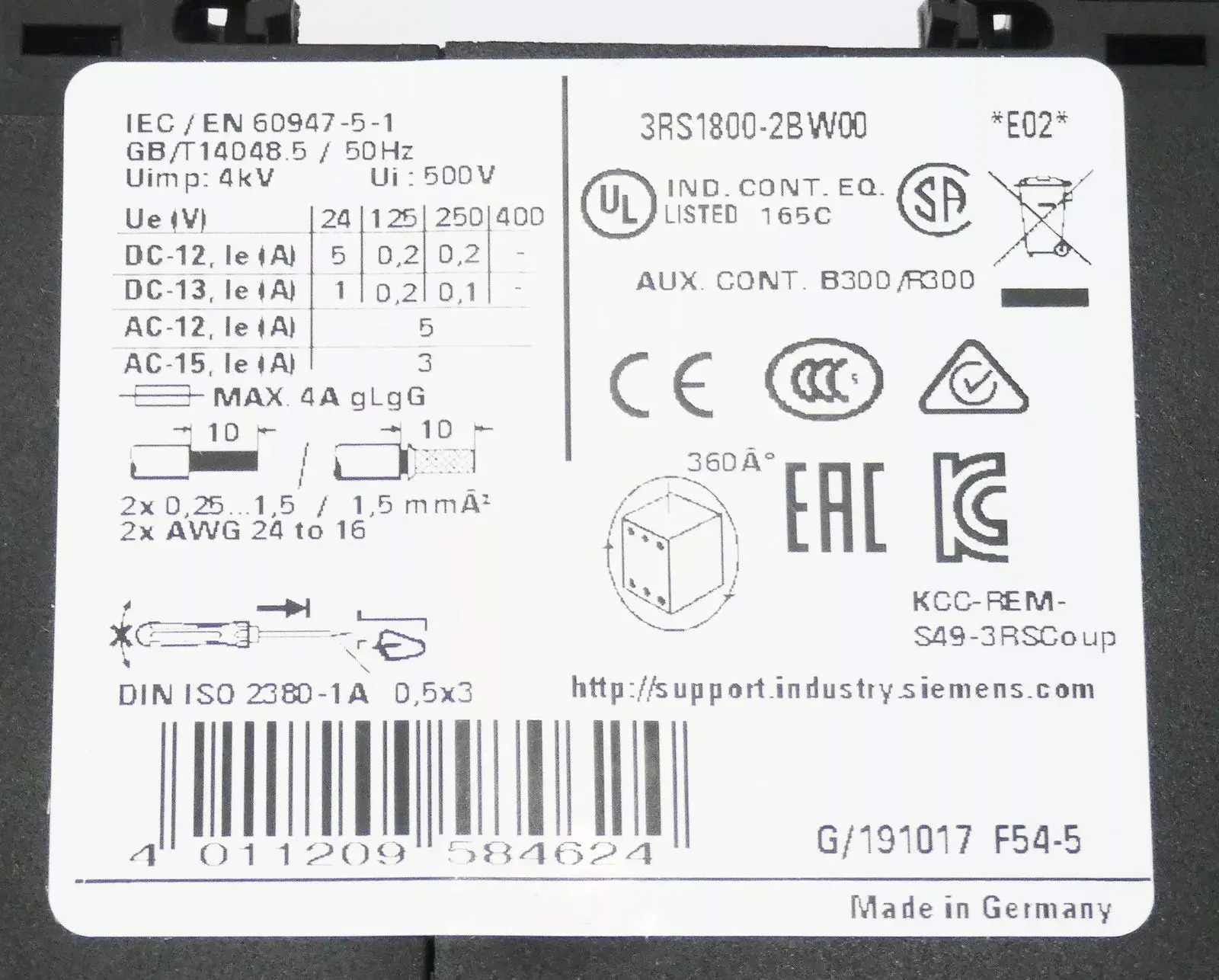 3RS1800-2AP00 3RS1800-2AQ00 3RS1800-2BP00 3RS1800-2BQ00 3RS1800-2BW00