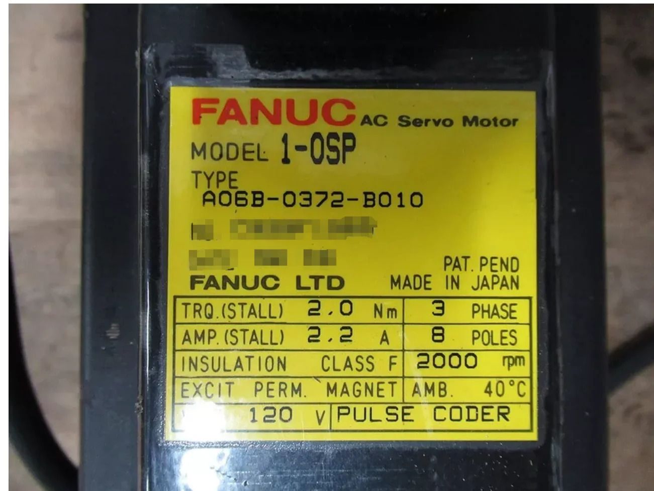 A06B-0372-B010 Fanuc AC 서보모터 리퍼 완료 A06B 0372 B010