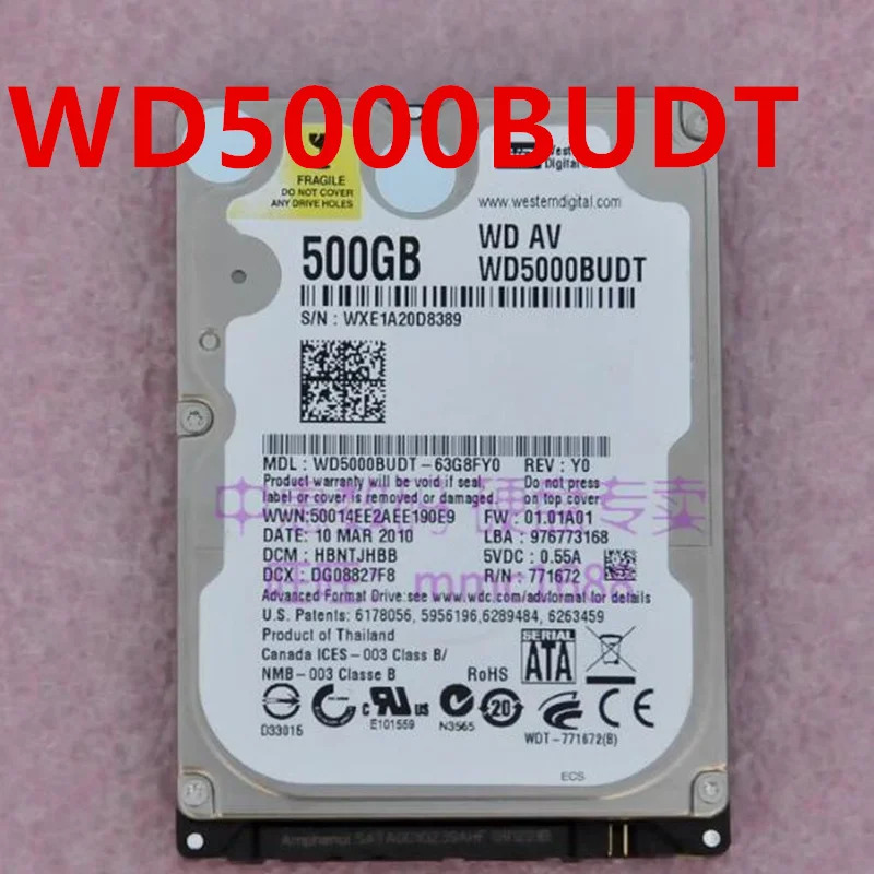 오리지널 거하드 WD 500GB SATA 2.5 인치 5400RPM 8MB 노트북 HDD WD5000BUDT 용