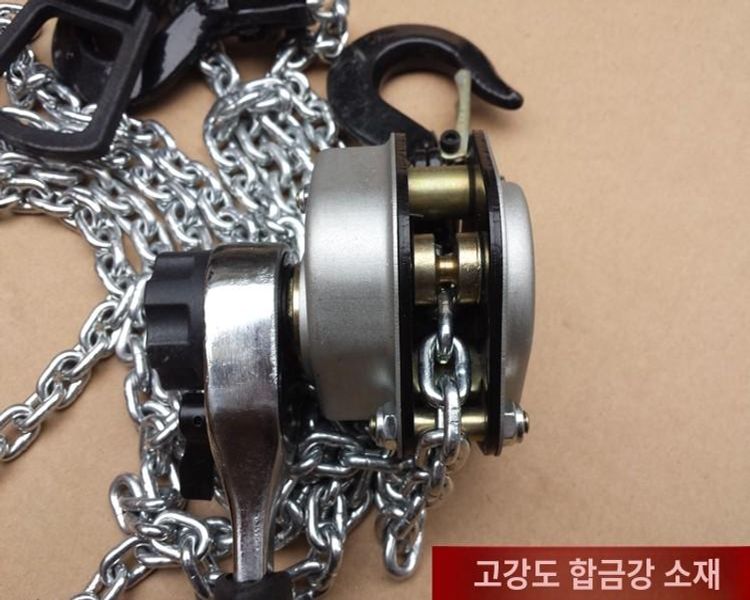 체인 블록 미니 소형 수동식 핸드윈치 레버호이스트 0.5톤 도르래 리프팅 - 상세 이미지 5