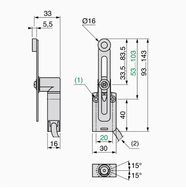 SCHNEIDER 리미트 트래블 스위치 XCMD2145L1 센서 ZCMD21 긴 막대 ZCY45 금속 헤드 ZCE01