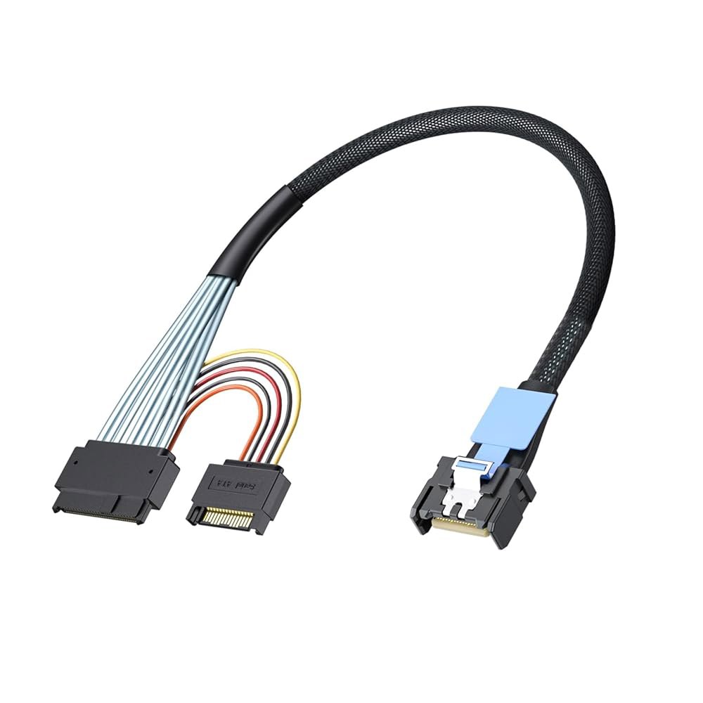 MCIO to U.2, 4X SFF-TA-1016 SFF-8639 IO SATA for 15Pin Cable Power, NVMe GEN4 & Backplanes SSD 0.5-m - 상세 이미지 3