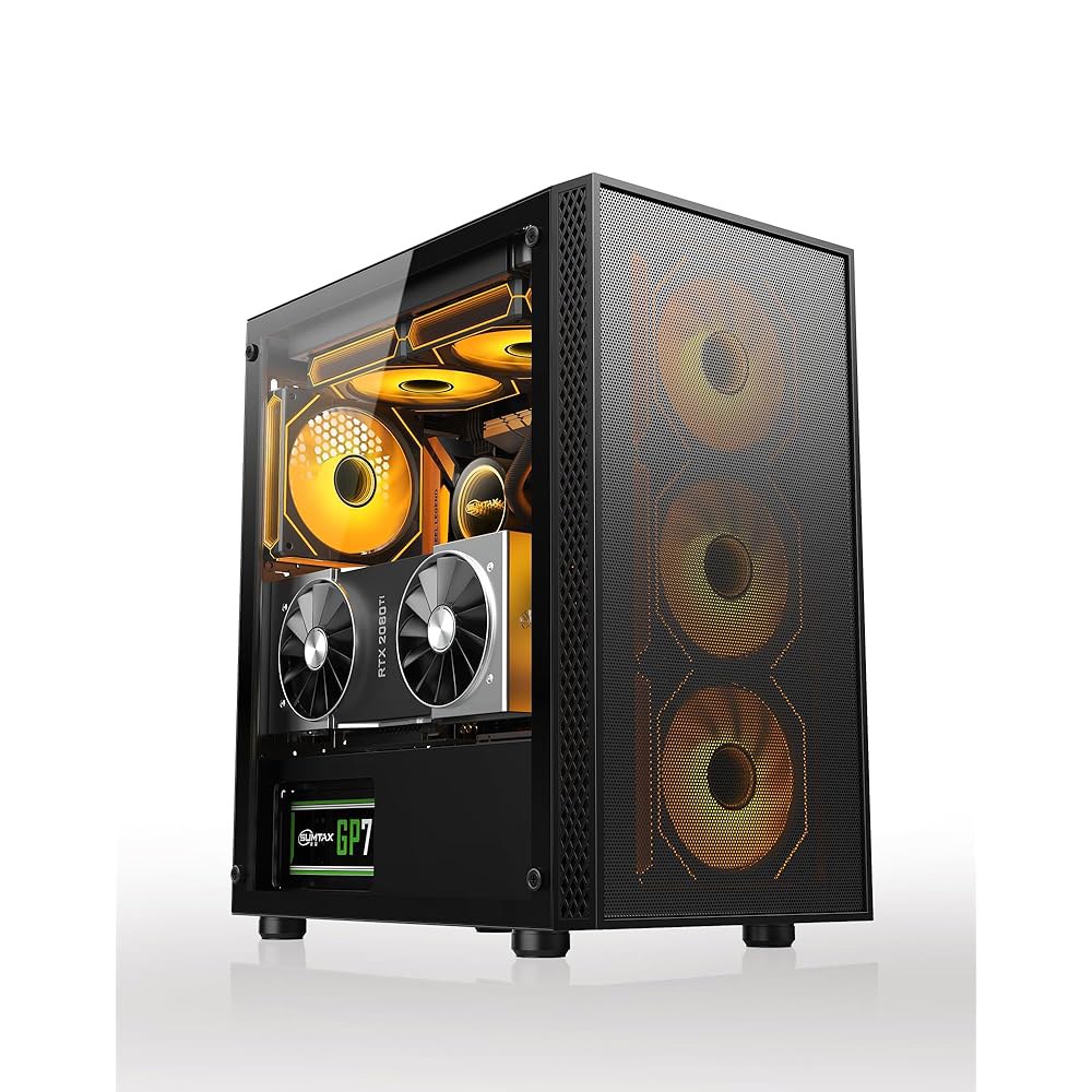 마이크로 ATX PC 케이스 미니 타워 320mm 마운트 사전 쿨러 x RAD ITX RGB 지원 팬 설치된 1 수직 165mm 높이-블랙 용 컴퓨터 240 데스크탑 섀시 MATX - 상품 이미지