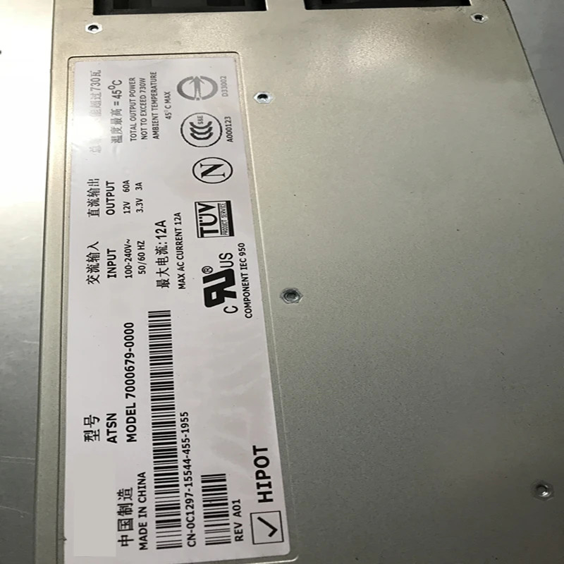 Dell PowerEdge2600 730W 전원공급장치새 원본 PSU 7000679 -0000 NPS-730AB A 01M001 0C1297 0FD828