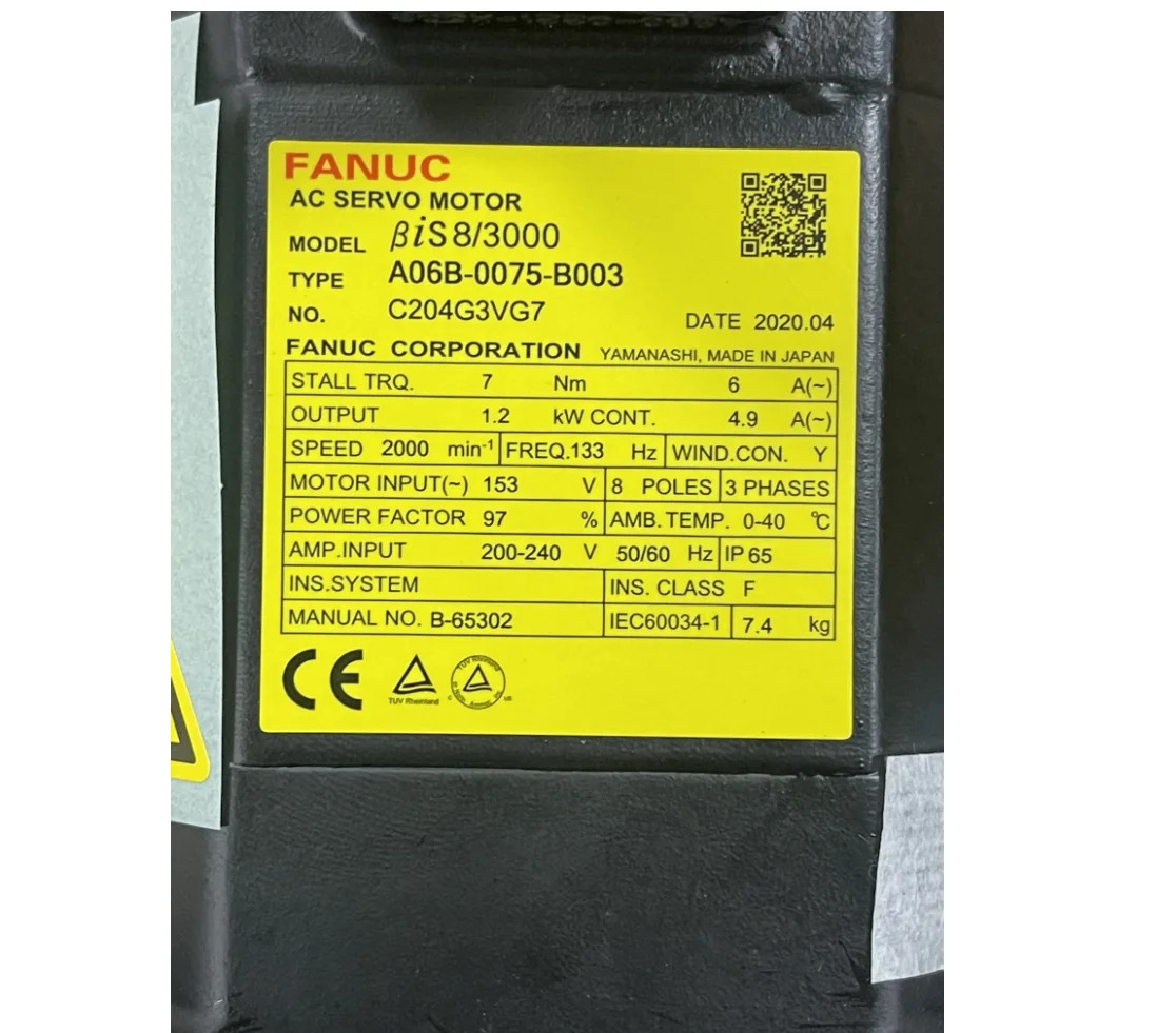 A06B-0075-B003 Fanuc AC 서보모터 12개월 A06B0075B003