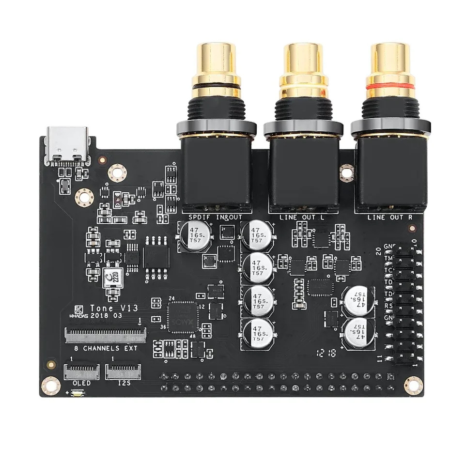 Khadas 톤 보드 USB DAC 고해상도 오디오 개발보드 XMOS XU208-128-QF48 ES9038Q2M