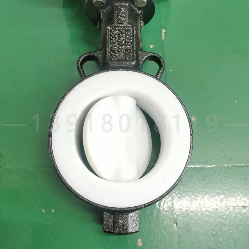 불소 부식 방지 차단 조절 밸브 D971F4로 라이닝된 PTFE 라이닝 전기 버터플라이