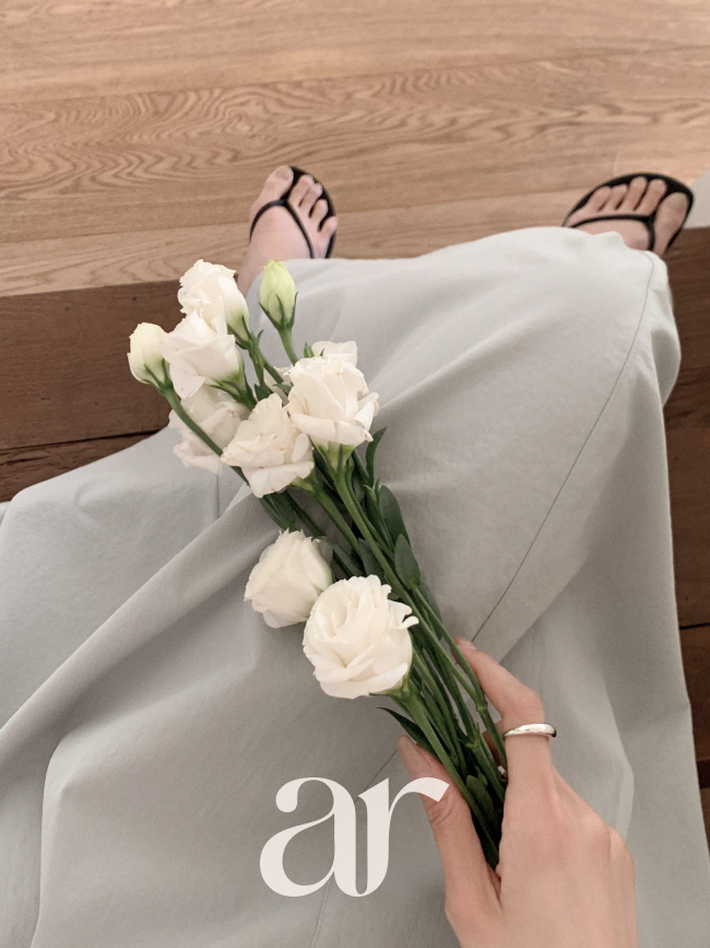 뒷밴딩 핀턱 플레어 롱 스커트 sk7813 이미지 3