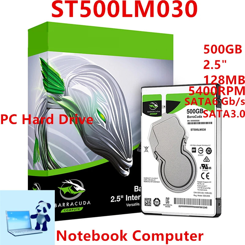 씨게이트 BarraCuda오리지널 HDD 500GB 2.5 인치 SATA 5400RPM 내장 하드 노트북 ST500LM030 신